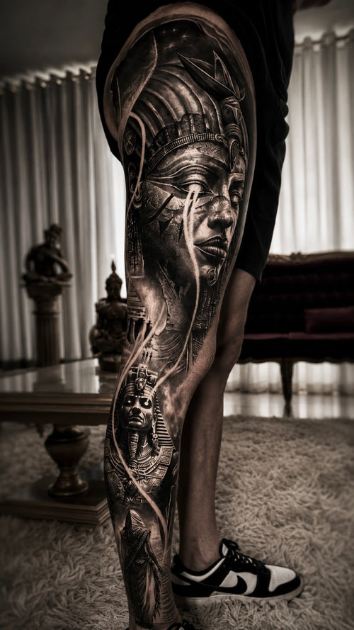 Beinsleeve mit Figuren
